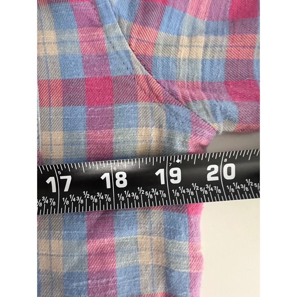 Colours Alexander Julian Pink Blue Plaid Button Down Flannel Shirt Womens Medium - Picture 4 of 5